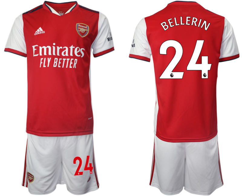 Men 2021-2022 Club Arsenal home red #24 Soccer Jersey->ac milan jersey->Soccer Club Jersey